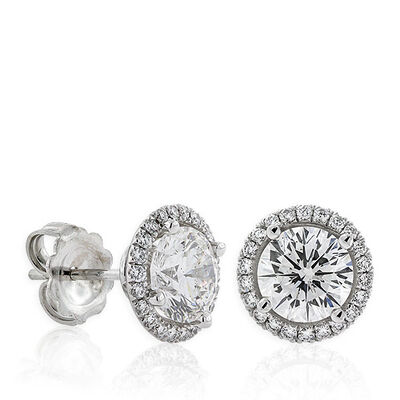 Ben Bridge Signature Diamond Halo Stud Earrings 18K