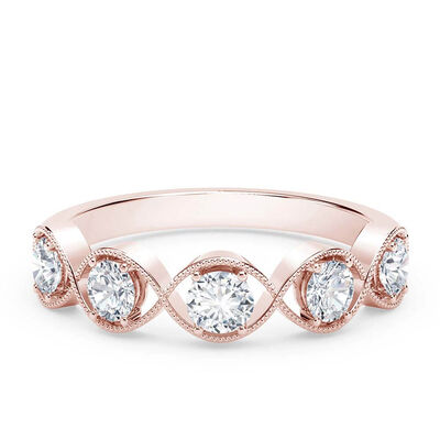 De Beers Forevermark Tribute™ Rose Gold Braided 5-Stone Diamond Ring 18K