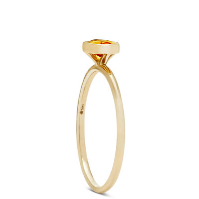 Oval Bezel Set Citrine Ring, 14K