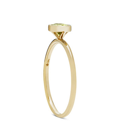 Oval Bezel Set Peridot Ring, 14K