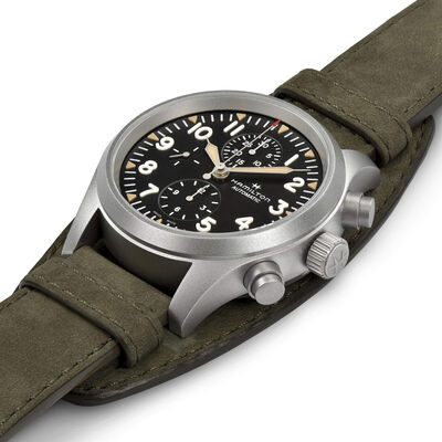 Hamilton Khaki Field Auto Chrono Black Dial Watch, 44mm