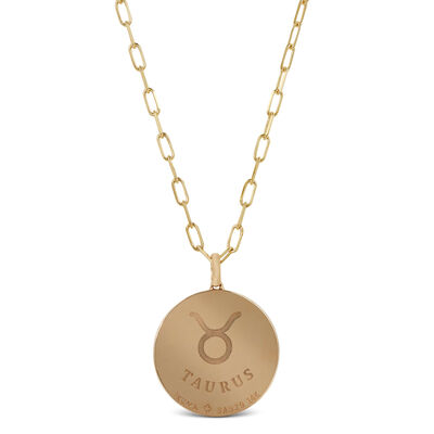 Ikuma Canadian Diamond Taurus Zodiac Necklace, 14K Yellow Gold