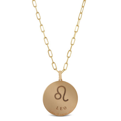 Ikuma Canadian Diamond Leo Zodiac Necklace, 14K Yellow Gold