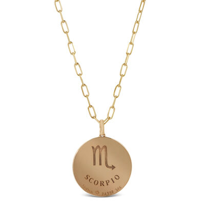 Ikuma Canadian Diamond Scorpio Zodiac Necklace, 14K Yellow Gold
