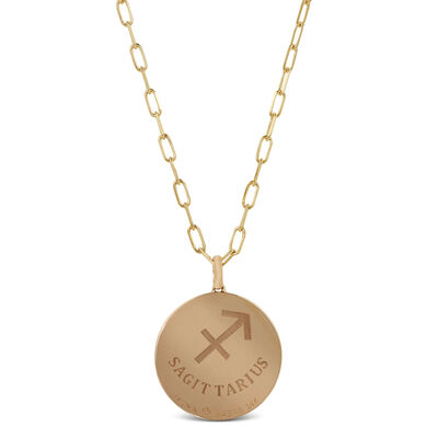 Ikuma Canadian Diamond Sagittarius Zodiac Necklace, 14K Yellow Gold