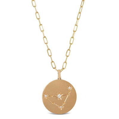 Ikuma Canadian Diamond Capricorn Zodiac Necklace, 14K Yellow Gold