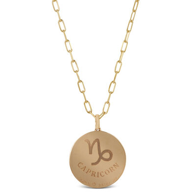 Ikuma Canadian Diamond Capricorn Zodiac Necklace, 14K Yellow Gold