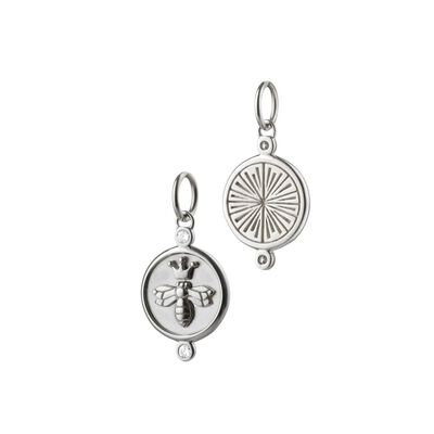 Monica Rich Kosann "Queen Bee" Charm with Sapphires, Sterling Silver