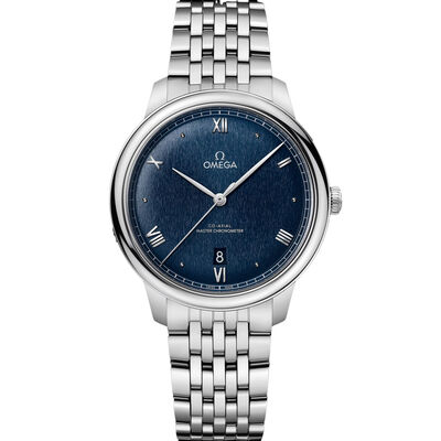 OMEGA Prestige De Ville Steel Blue Dial Watch, 40mm