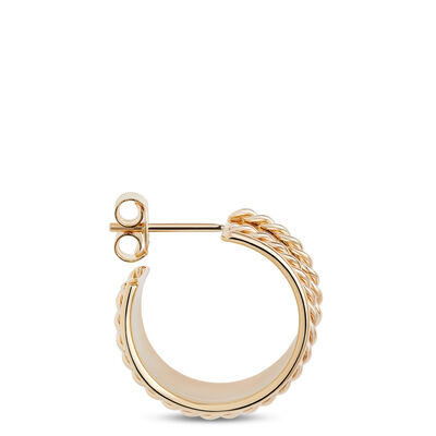 Toscano Wide Hoop Earrings with Rope Edge, 14K Yellow Gold