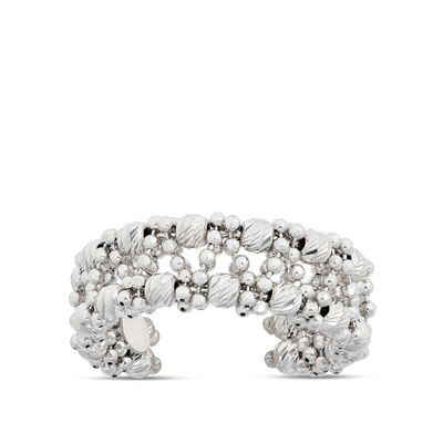 Toscano Two-Row Beaded Ring, 14K White Gold