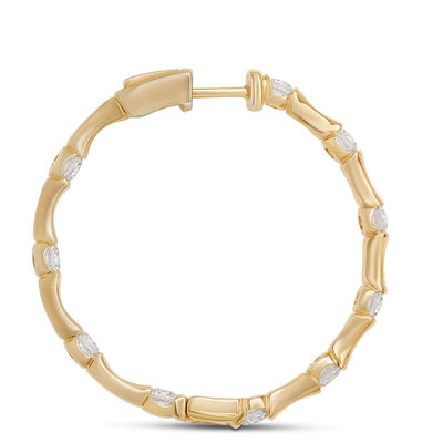 Ben Bridge Signature Diamond Inside-Out Hoops, 18K Yellow Gold