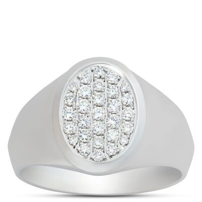 Diamond Cluster Ring, 14K White Gold