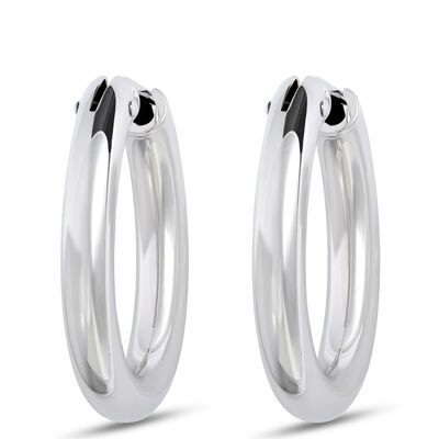 Toscano 21mm Oval Hoops, 14K White Gold