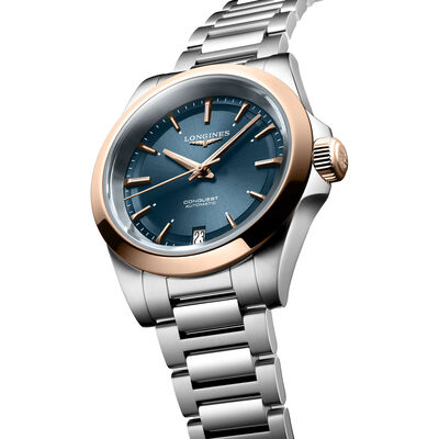 Longines Conquest Blue Dial Stainless Steel Watch, 34mm