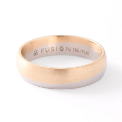 TRITON Gold Angled Platinum and 18K Yellow Gold Band, 5.5 mm Size 10