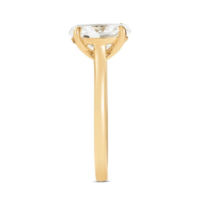 Oval Solitaire Diamond Engagement Ring, 14K Yellow Gold