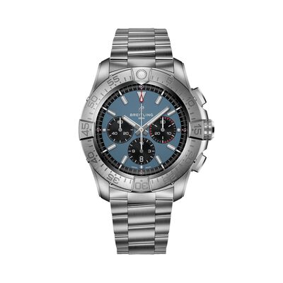 Breitling Super Avenger BO1 Chronograph Blue Dial Stainless Steel Bracelet, 46 mm