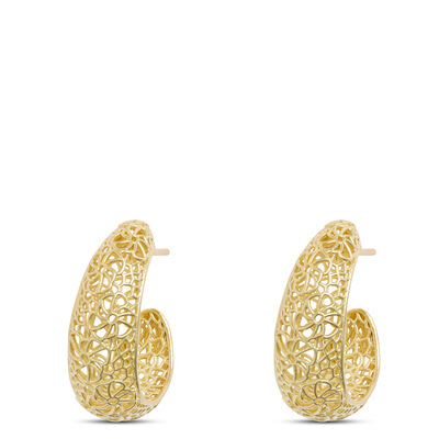 Toscano Ricami Hoops, 14k Yellow Gold