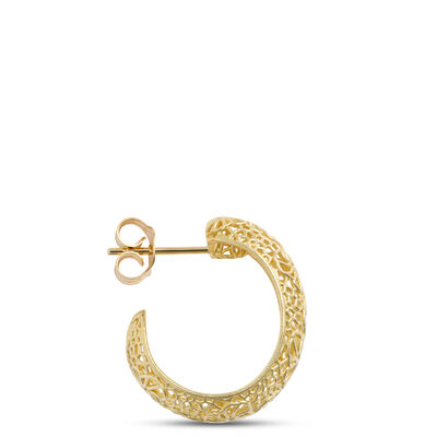 Toscano Ricami Hoops, 14k Yellow Gold