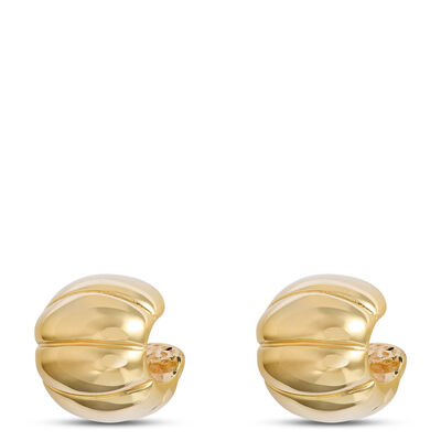 Toscano Fluted Cuff Hoops, 14K Yellow Gold