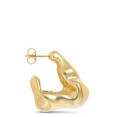 Toscano Freeform Hoop Earrings, 14K Yellow Gold