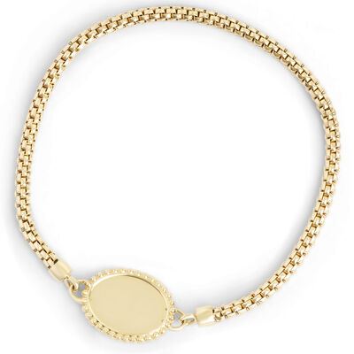 Toscano Stretchy Bracelet with Disk, 14K Yellow Gold