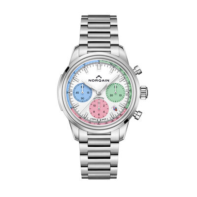 NORQAIN Freedom 60 Chrono “ENJOY LIFE” Special Edition White Dial Watch, 40mm