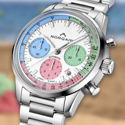 NORQAIN Freedom 60 Chrono “ENJOY LIFE” Special Edition White Dial Watch, 40mm