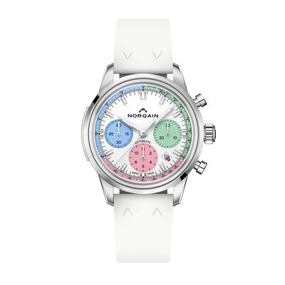 NORQAIN Freedom 60 Chrono “ENJOY LIFE” Special Edition White Dial Watch, 40mm