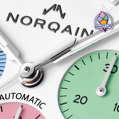 NORQAIN Freedom 60 Chrono “ENJOY LIFE” Special Edition White Dial Watch, 40mm