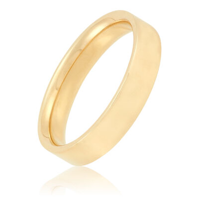 Yellow Gold Polished Pipe Comfort Fit 4mm Band 14K