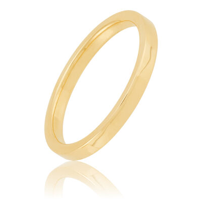 Yellow Gold Polished Pipe Comfort Fit 2mm Band 14K